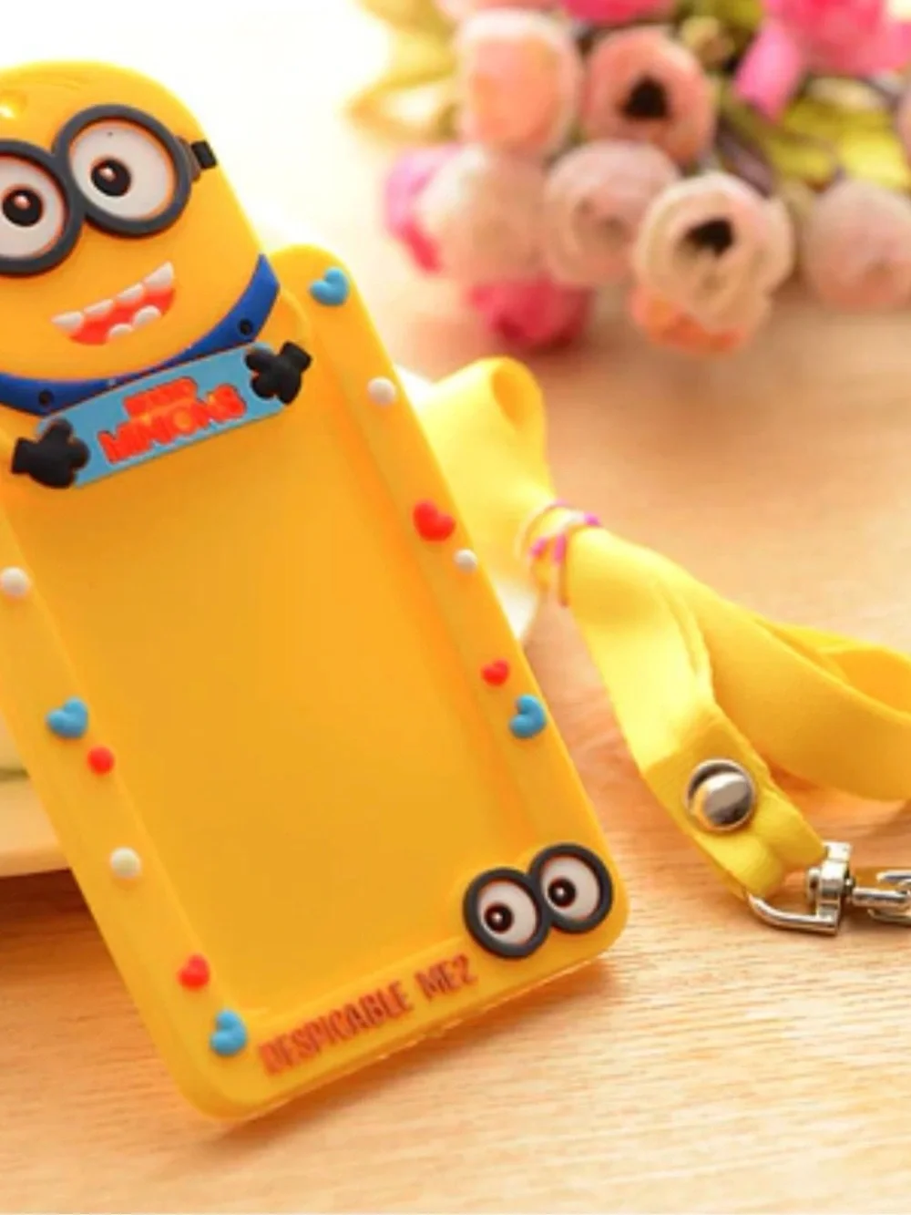 Cute silicone character Card Holder with Lanyard